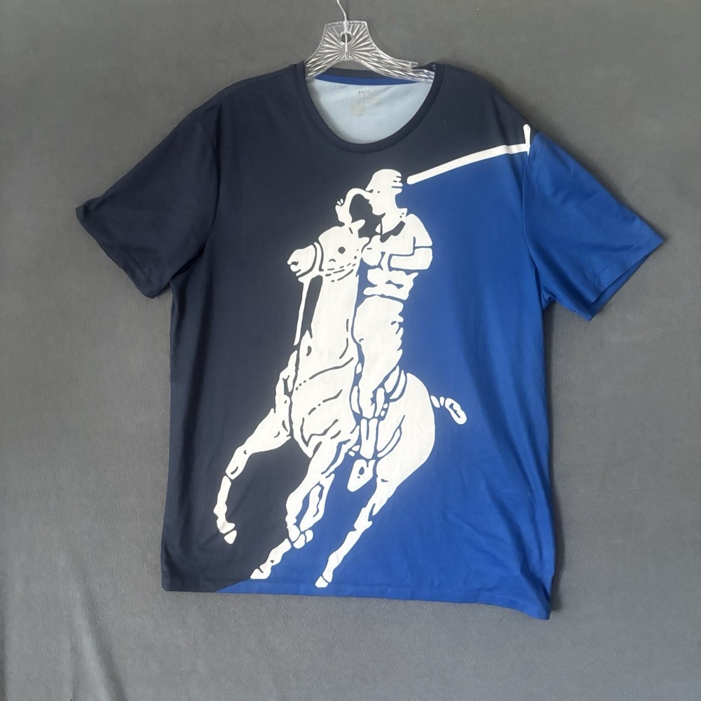 Polo Ralph Lauren Performance Navy Big Pony Graphic Shirt Large Preppy